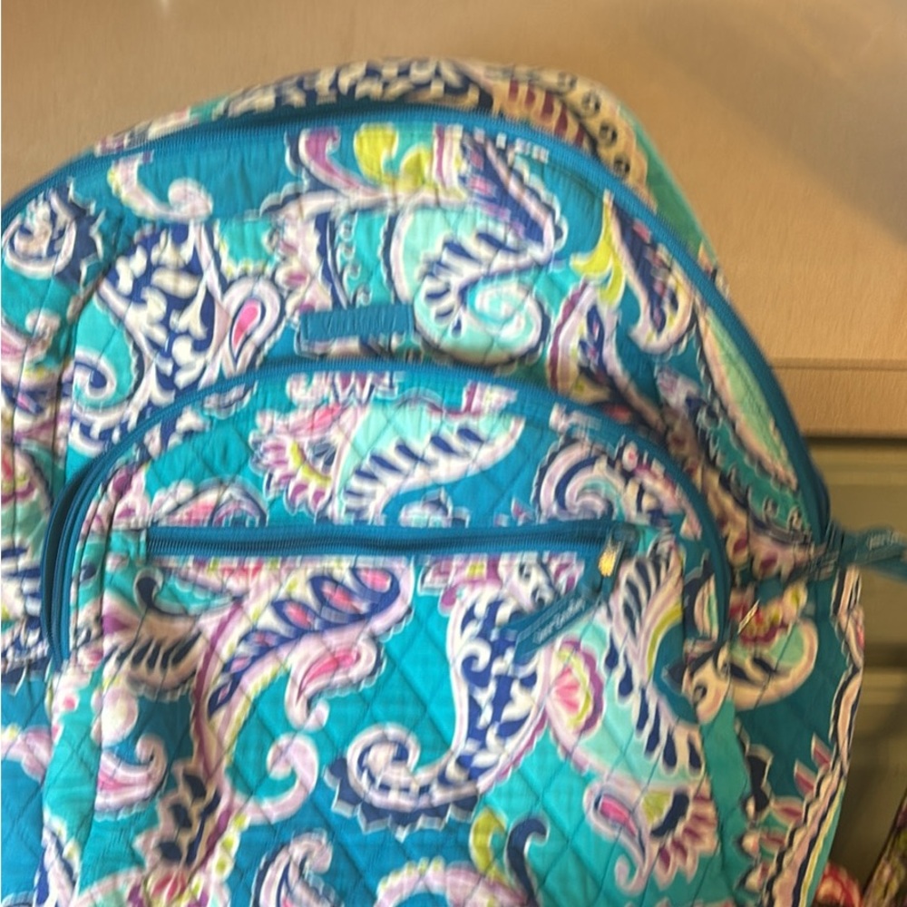 Vera Bradley Teal Quilted Paisley Backpack